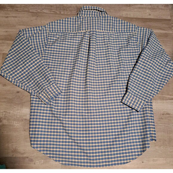 Brooks Brothers Shirt Mens XL Blue Yellow Gingham Supima Cotton Button Down - Picture 2 of 11